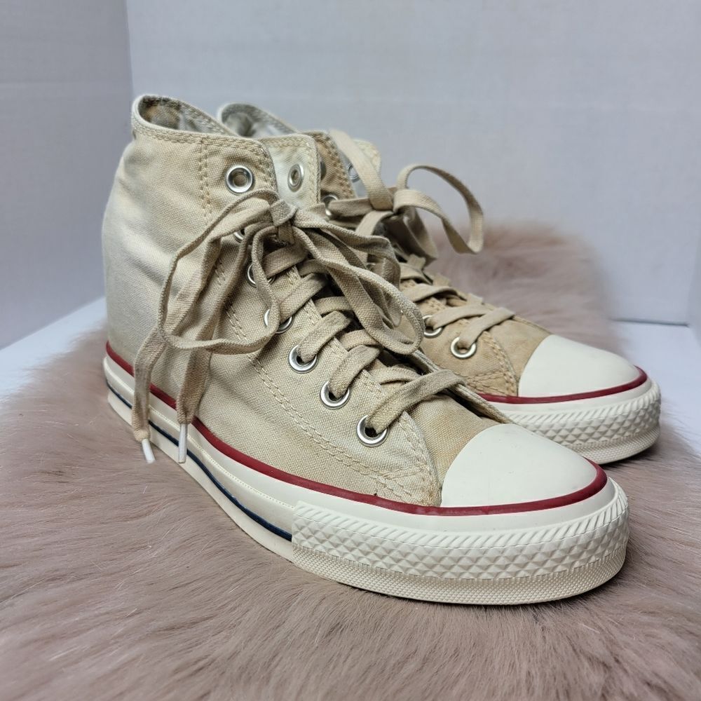 Converse Chuck Taylor All Star Lux Mid Hidden Wedge Sneaker Shoes Size8